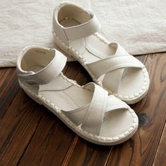 Sandalias casuales de cuero genuino