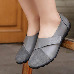 Zapatos planos de cuero genuino