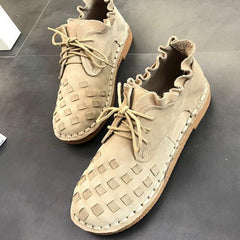 Zapatos planos casuales de cuero