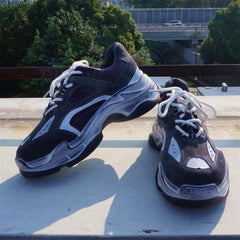 Klobige Sneakers aus echtem Leder