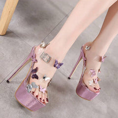 Transparente Plateau-Sandalen