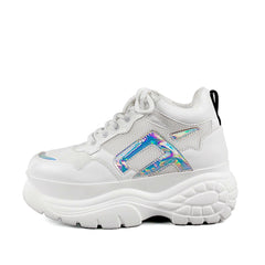 Zapatillas casuales de malla con plataforma alta