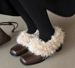 Square-Toed Vintage Leather Shoes