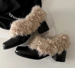 Square-Toed Vintage Leather Shoes