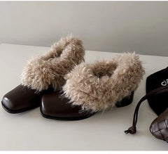 Square-Toed Vintage Leather Shoes