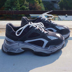 Klobige Sneakers aus echtem Leder