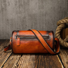 Kleine Freizeit-Umhängetasche aus Leder im Vintage-Stil