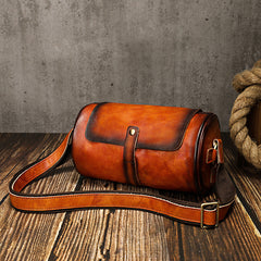 Kleine Freizeit-Umhängetasche aus Leder im Vintage-Stil