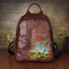 Leder mit Vintage-Blumenprägung