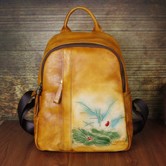 Leder mit Vintage-Blumenprägung