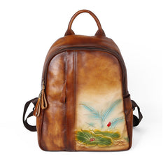 Leder mit Vintage-Blumenprägung