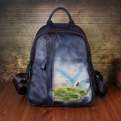 Leder mit Vintage-Blumenprägung