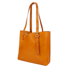 Bolso tote de piel curtida vegetal de los años 80