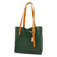 Bolso tote de piel curtida vegetal de los años 80