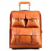 Luxury Vintage Leather Pilot Trolley Case