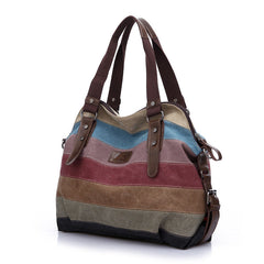 Rainbow Design Canvas Shoulder Bag