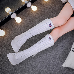 High-Top-Stiefel mit Spitze