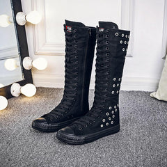 Zapatos altos casuales transpirables con cremallera