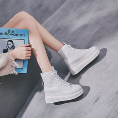 Zapatos casuales de plataforma de cuero