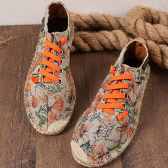 Zapatos planos de lino transpirables