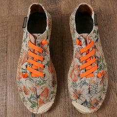 Zapatos planos de lino transpirables