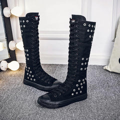 Zapatos altos casuales transpirables con cremallera