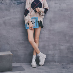 Zapatos casuales de plataforma de cuero