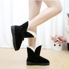 Botas de nieve de ante con lazos