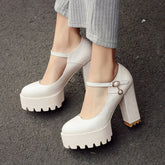 Casual Soft Leather High Heels Pumps