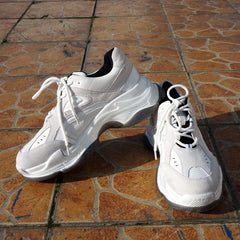 Klobige Sneakers aus echtem Leder