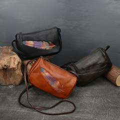 Vintage Handgemachte Damen Leder Kleine Tasche
