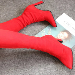 Botas altas de PU con tacones altos