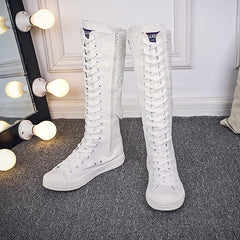 High-Top-Stiefel mit Spitze