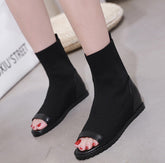 Soft Leather Slip-On Ankle Boots