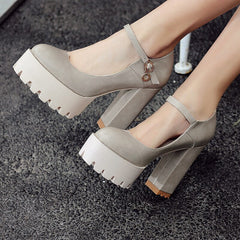 Lässige High Heels Pumps aus weichem Leder