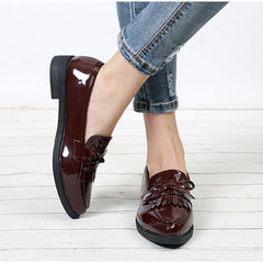 Zapatos Oxford casuales de cuero con punta puntiaguda