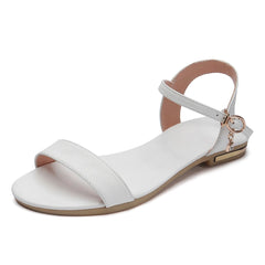 Flache Sandalen aus echtem Leder