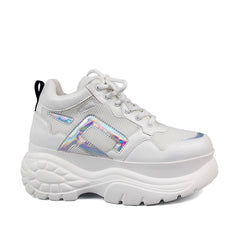 Zapatillas casuales de malla con plataforma alta