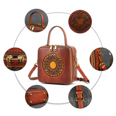 Vintage Cowhide Leather Small Handbags