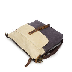 Vintage Herren Leder Canvas wasserdichte Tasche