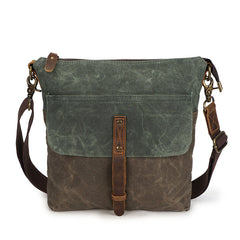 Vintage Herren Leder Canvas wasserdichte Tasche