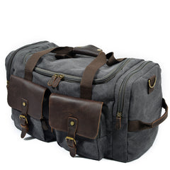 Lässige Reisetasche aus Leder und Canvas für Herren mit großem Stauraum