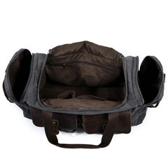 Lässige Reisetasche aus Leder und Canvas für Herren mit großem Stauraum