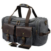 Lässige Reisetasche aus Leder und Canvas für Herren mit großem Stauraum