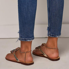 Strandsandalen mit Strasssteinen