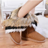Suede Faux Fur Snow Boots