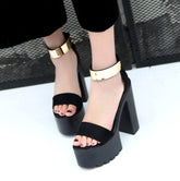 Suede Sandals With Square Heels