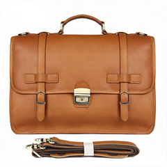 Luxury Genuine Cowhide Leather Business BriefCase