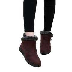 Botas de nieve de ante con punta redonda