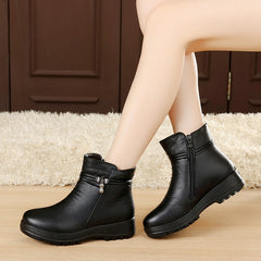 Botas de nieve casuales de cuero genuino